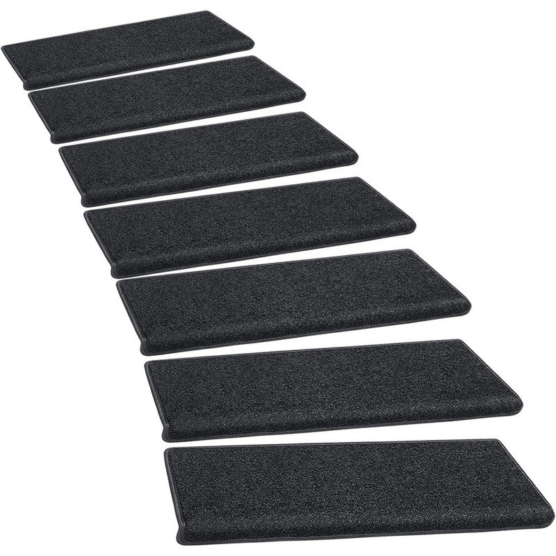 Hokku Designs 9.5" x 30" Bullnose Carpet Stair Treads Set Tape Free Non